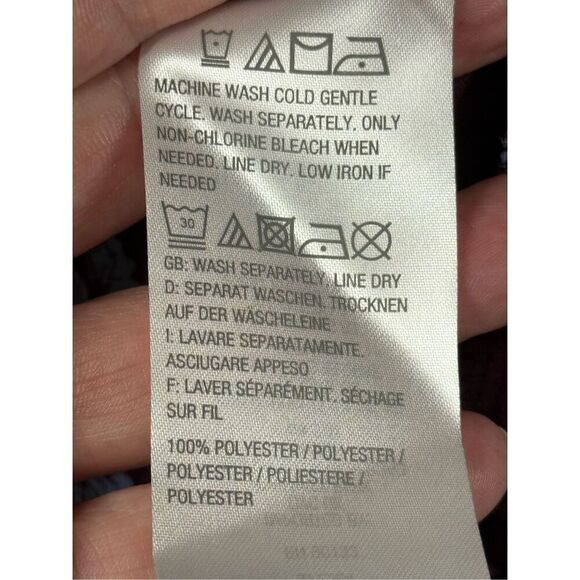 A8 - Joan Rivers Long Sleeve Blue Floral Blouse Size 4/Small - Picture 6 of 6